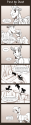 Size: 675x2700 | Tagged: safe, artist:inuhoshi-to-darkpen, professor fossil, rockhoof, comic:past to dust, a rockhoof and a hard place, g4, archaeology, comic, dialogue, fanfic, ruins