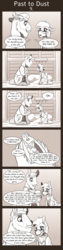 Size: 675x2700 | Tagged: safe, artist:inuhoshi-to-darkpen, professor fossil, rockhoof, comic:past to dust, a rockhoof and a hard place, g4, comic, dialogue, fanfic, hnefatafl, indoors, ruins