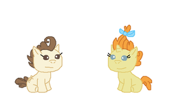 Size: 502x324 | Tagged: safe, artist:theinflater19, pound cake, pumpkin cake, pegasus, pony, unicorn, series:pound cake and pumpkin cake inflation, g4, foal, imminent inflation