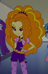 Size: 558x860 | Tagged: safe, screencap, adagio dazzle, equestria girls, g4, my little pony equestria girls: rainbow rocks, adoragio, confident, cute, gem, hallway, hand on hip, jewelry, necklace, siren gem, smiling, spiked headband