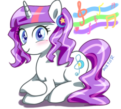 Size: 1000x900 | Tagged: safe, artist:tastyrainbow, oc, oc only, pony, blushing, curly hair, cute, hairpin, long hair, solo