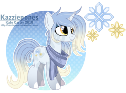 Size: 1024x757 | Tagged: safe, artist:kazziepones, oc, oc only, pony, unicorn, clothes, female, mare, scarf, solo