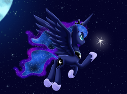 Size: 1730x1273 | Tagged: safe, artist:lifesharbinger, princess luna, alicorn, pony, equestria daily, g4, concave belly, female, luna day, mare, slender, solo, thin