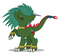 Size: 5576x5120 | Tagged: safe, artist:dragonchaser123, oc, oc only, oc:ember roar, ambiguous species, pony, absurd resolution, commission, eyes closed, look of disapproval, simple background, solo, transparent background