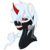 Size: 7800x7800 | Tagged: safe, artist:blazingsolstice, artist:darkstorm mlp, oc, oc:wishing star, absurd resolution, clothes, cosplay, costume, dark magic, horn, magic, mask, red horn, simple background, tokyo ghoul, transparent background, white mane