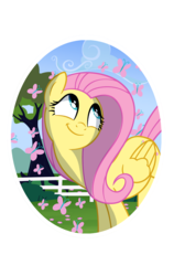 Size: 1891x3000 | Tagged: safe, artist:darthlena, fluttershy, butterfly, pony, g4, cute, female, shyabetes, smiling, solo