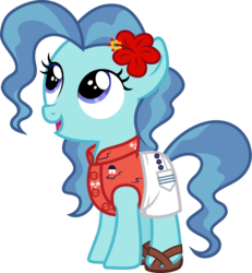 Size: 1107x1200 | Tagged: safe, artist:cloudy glow, petunia paleo, earth pony, pony, g4, american girls, clothes, cute, female, filly, flower, flower in hair, foal, open mouth, petuniabetes, simple background, smiling, solo, standing, transparent background