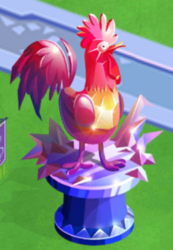 Size: 342x495 | Tagged: safe, gameloft, bird, chicken, g4, my little pony: magic princess, craft, crystal empire, monument, rooster, sculpture