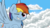 Size: 5100x2833 | Tagged: safe, artist:ljdamz1119, rainbow dash, pegasus, pony, g4, cloud, female, grin, mare, one eye closed, smiling, solo, wink