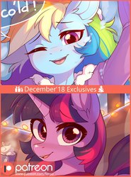 Size: 948x1280 | Tagged: safe, artist:fensu-san, rainbow dash, twilight sparkle, anthro, g4, advertisement, clothes, cute, female, patreon, patreon logo, patreon preview, paywall content, solo