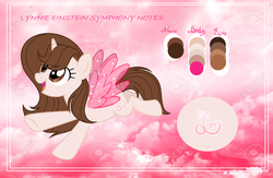 Size: 3340x2184 | Tagged: safe, artist:crystalraimbow, oc, oc only, oc:lynnie notes, pony, unicorn, artificial wings, augmented, female, high res, magic, magic wings, mare, reference sheet, solo, wings