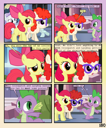 Size: 900x1080 | Tagged: safe, artist:lister-of-smeg, apple bloom, spike, twist, crystal pony, pony, comic:crystal heart attack, g4