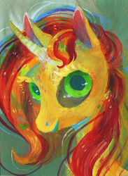 Size: 900x1229 | Tagged: safe, artist:wolfiedrawie, sunset shimmer, pony, unicorn, g4, bust, female, portrait, solo
