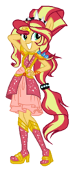 Size: 302x617 | Tagged: safe, artist:xxcutecookieswirlsxx, sunset shimmer, equestria girls, g4, base used, female, ponied up, simple background, solo, transparent background