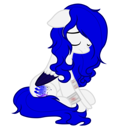 Size: 2341x2562 | Tagged: safe, artist:seaswirls, oc, oc only, oc:sea swirls, pegasus, pony, bandage, female, high res, mare, sad, simple background, solo, transparent background, two toned wings