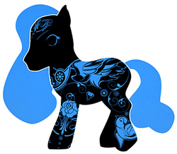 Size: 300x262 | Tagged: safe, electric blue (g3), pony, g3, 2008, art pony