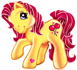 Size: 250x228 | Tagged: safe, candy apple (g3), earth pony, pony, g3, official, female, simple background, solo, white background