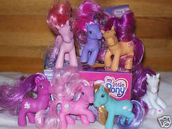 Size: 400x300 | Tagged: safe, pinkie pie (g3), rainbow dash (g3), scootaloo (g3), g3, box, irl, photo, toy