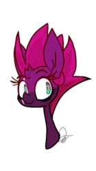 Size: 673x1200 | Tagged: safe, artist:motger-mor, fizzlepop berrytwist, tempest shadow, pony, g4, my little pony: the movie, bags under eyes, bust, eye scar, female, portrait, scar, signature, simple background, solo, transparent background