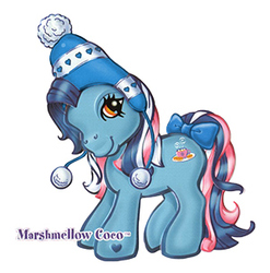 Size: 300x304 | Tagged: safe, marshmellow coco (g3), pony, g3, bow, female, hat, solo, tail bow