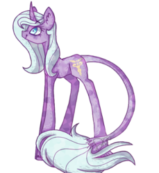 Size: 500x547 | Tagged: safe, artist:motger-mor, idw, radiant hope, crystal pony, pony, g4, spoiler:comic, ear fluff, leonine tail, lightly watermarked, long legs, profile, signature, solo, unshorn fetlocks, watermark