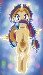 Size: 700x1200 | Tagged: safe, artist:tastyrainbow, oc, oc only, pegasus, pony, colorful, cute, doubt, flying, pigtails, solo, twintails