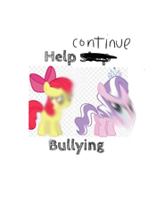 Size: 2159x3072 | Tagged: safe, edit, apple bloom, diamond tiara, g4, bully, bullying, downvote bait, high res, meme, op is a duck, op is on drugs, op is trying to start shit, sad, shitposting, this will end in school shooting