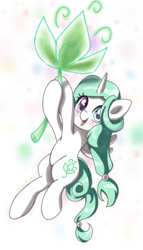 Size: 700x1220 | Tagged: safe, artist:tastyrainbow, oc, oc only, pony, unicorn, big ears, cute, flying, green eyes, happy, solo