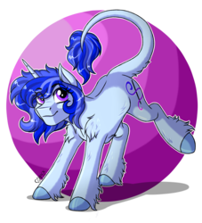 Size: 3000x3300 | Tagged: safe, artist:jack-pie, oc, oc only, oc:silent wolf, pony, unicorn, female, high res, hoof fluff, horn, leonine tail, mare, simple background, smiling, solo, transparent background, unicorn oc