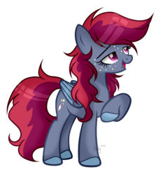 Size: 1280x1356 | Tagged: safe, artist:mintoria, oc, oc only, oc:pop rocks, pegasus, pony, base used, female, mare, solo, two toned wings