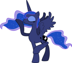 Size: 4199x3675 | Tagged: safe, artist:wissle, princess luna, alicorn, pony, g4, eyes closed, female, high res, luna day, mare, missing accessory, nudity, pose, simple background, solo, transparent background, vector