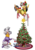 Size: 2570x3700 | Tagged: safe, artist:jackiebloom, daring do, zecora, oc, oc:kinyume, hybrid, pony, zony, g4, baby, baby pony, christmas, christmas tree, clothes, cute, daring dorable, daringcora, female, flying, high res, holiday, interspecies offspring, lesbian, magical lesbian spawn, offspring, parent:daring do, parent:zecora, parents:daringcora, shipping, simple background, socks, striped socks, transparent background, tree
