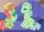 Size: 1406x1000 | Tagged: safe, artist:cloudy glow, beachcomber (g4), sandbar, tree hugger, pony, g4, aunt and nephew, baby, baby pony, brother and sister, female, male, siblings