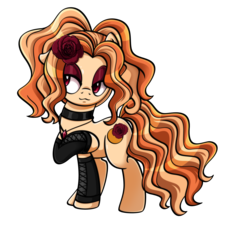 Size: 3978x3589 | Tagged: safe, artist:estories, oc, oc only, oc:scarlett tangerine, pony, clothes, female, flower, flower in hair, high res, mare, simple background, solo, transparent background