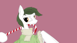 Size: 1920x1080 | Tagged: safe, artist:rafhedecat, oc, oc only, pony, christmas, green mane, holiday, solo