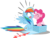 Size: 9000x6820 | Tagged: safe, artist:ace play, pinkie pie, rainbow dash, earth pony, pegasus, pony, g4, absurd resolution, blushing, box, duo, female, kiss on the lips, kissing, lesbian, mare, pony in a box, present, ship:pinkiedash, shipping, simple background, spread wings, surprise kiss, surprised, transparent background, vector, wingboner, wings