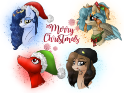 Size: 2048x1535 | Tagged: safe, artist:melonseed11, oc, oc only, oc:hayden fox, oc:time, pegasus, pony, beanie, candy, candy cane, female, food, hat, mare, non-pony oc