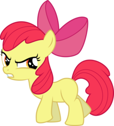 Size: 6000x6598 | Tagged: safe, artist:yetioner, apple bloom, earth pony, pony, g4, absurd resolution, adorabloom, angry, cute, cute when angry, female, filly, looking back, madorable, simple background, solo, transparent background, vector