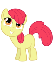 Size: 5166x6000 | Tagged: safe, artist:floppychiptunes, edit, editor:slayerbvc, vector edit, apple bloom, earth pony, pony, g4, .svg available, absurd resolution, accessory-less edit, female, filly, looking up, missing accessory, simple background, smiling, solo, transparent background, vector
