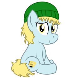 Size: 1200x1200 | Tagged: safe, artist:toyminator900, oc, oc only, oc:atlas, pony, unicorn, 2019 community collab, derpibooru community collaboration, beanie, hat, looking at you, simple background, sitting, smiling, solo, transparent background