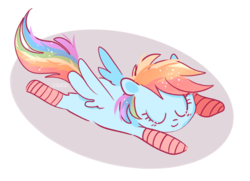 Size: 650x470 | Tagged: safe, artist:pinkablue, rainbow dash, pegasus, pony, g4, clothes, female, socks, solo, striped socks