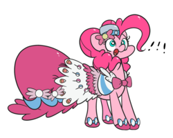 Size: 1280x1024 | Tagged: safe, artist:turtlefarminguy, pinkie pie, earth pony, pony, g4, clothes, dress, exclamation point, female, gala dress, grand galloping gala, open mouth, simple background, solo, white background