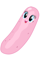 Size: 500x750 | Tagged: safe, pinkie pie, earth pony, pony, g4, cursed image, female, food, food transformation, meme, no just no, not salmon, pickle, pickle rick, rick and morty, simple background, smiling, solo, transparent background, wat, what has science done, why