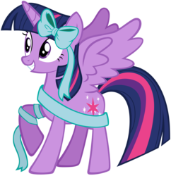 Size: 3656x3784 | Tagged: safe, artist:andoanimalia, twilight sparkle, alicorn, pony, g4, bow, cute, female, high res, mare, ribbon, simple background, smiling, solo, transparent background, twilight sparkle (alicorn)