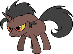 Size: 1569x1173 | Tagged: safe, oc, oc:loki ebonhoof, pony, unicorn, angry, colt, male, simple background, transparent background, yellow sclera