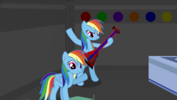 Size: 1920x1080 | Tagged: safe, artist:setup1337, rainbow dash, g4, guitar, musical instrument, notes from magic, rock (music), self ponidox