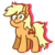 Size: 350x350 | Tagged: safe, artist:threetwotwo32232, applejack, earth pony, pony, g4, female, hatless, looking at you, mare, missing accessory, simple background, smiling, solo, transparent background