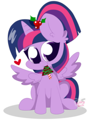 Size: 3024x4032 | Tagged: safe, artist:kittyrosie, twilight sparkle, alicorn, pony, g4, cute, female, heart, holly, mare, simple background, solo, transparent background, twiabetes, twilight sparkle (alicorn)