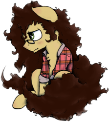 Size: 1875x2100 | Tagged: safe, artist:redcladhero, oc, oc only, earth pony, pony, 2019 community collab, derpibooru community collaboration, flannel, glasses, simple background, sitting, solo, transparent background