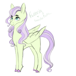 Size: 3000x3000 | Tagged: safe, artist:kittii-kat, oc, oc only, pegasus, pony, female, high res, magical lesbian spawn, mare, offspring, parent:fluttershy, parent:sweetie belle, parents:flutterbelle, simple background, solo, white background